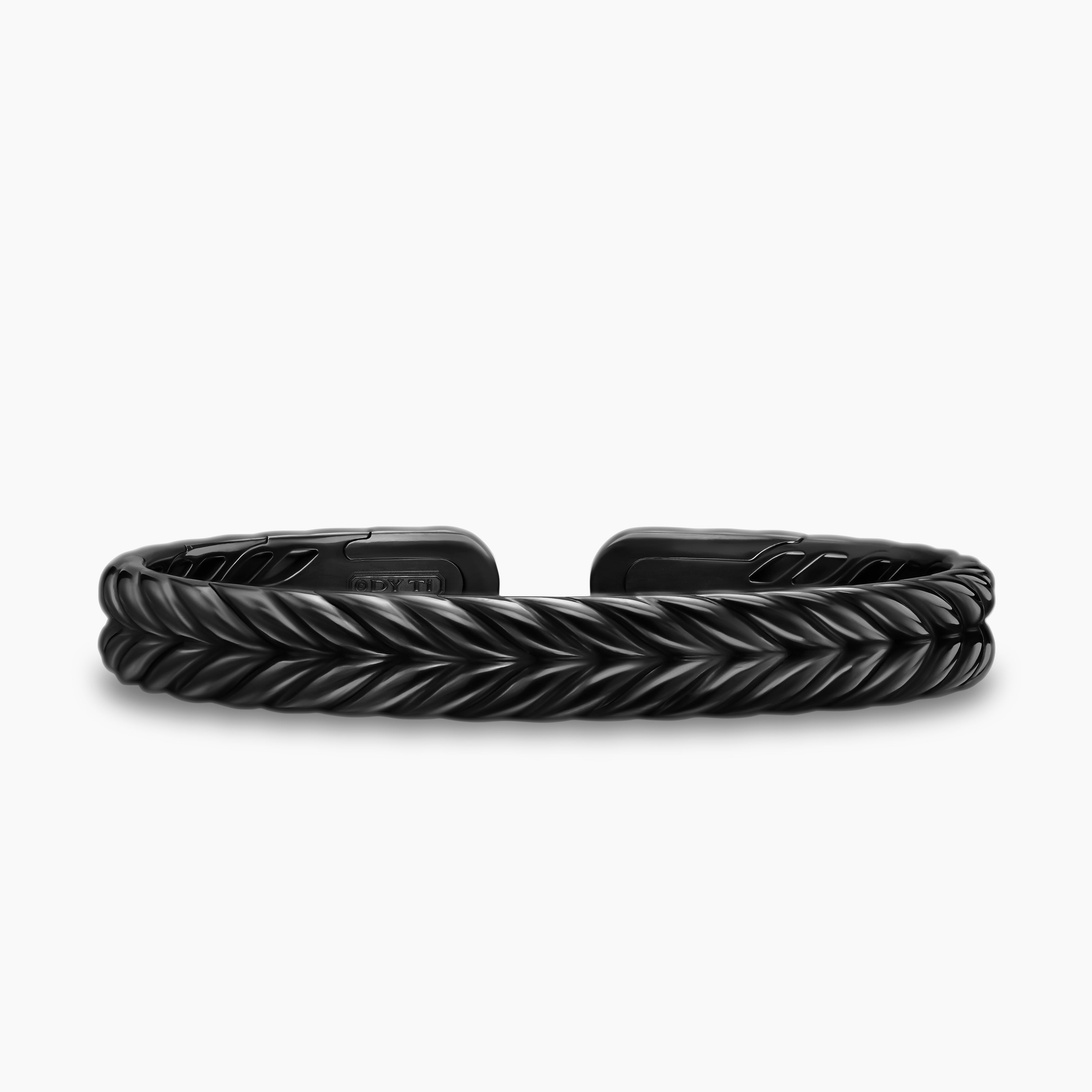 Mens Chevron Flex Bracelet in Black Titanium, 10mm