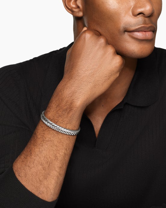 Chevron Flex Bracelet in Sterling Silver, 10mm