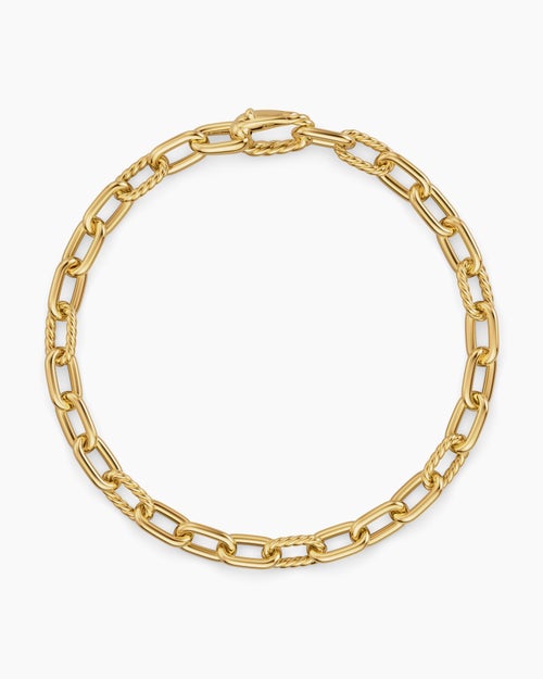 Mens DY Madison Chain Bracelet in 18K Yellow Gold, 6mm