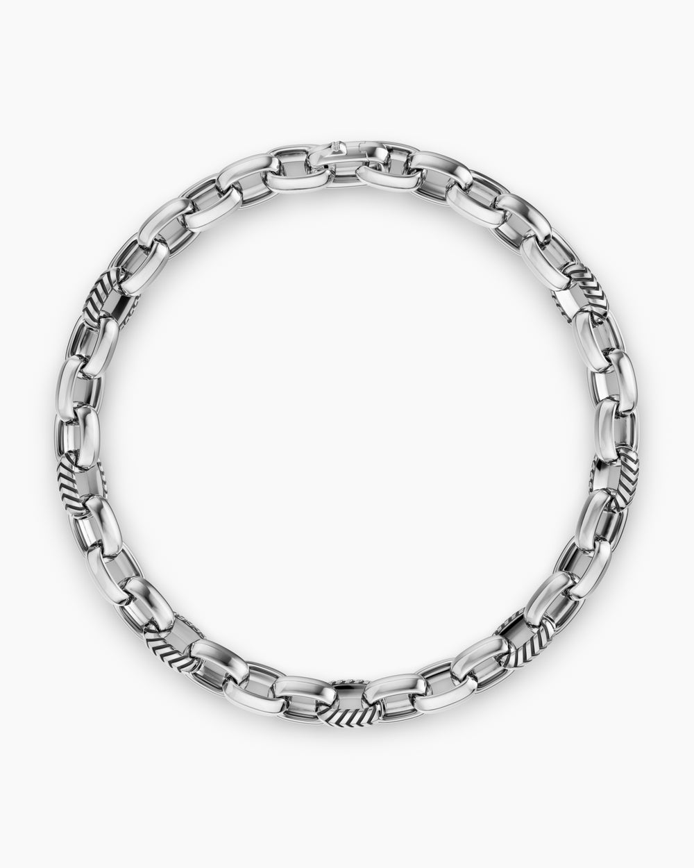 Bracelet à maillons ovales Chevron en argent massif, 7 mm homme
