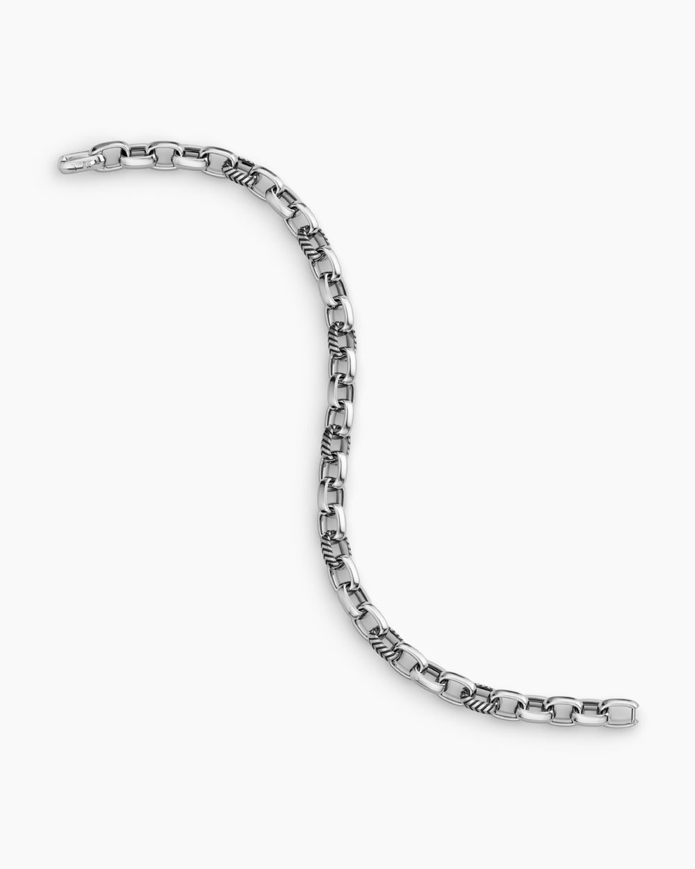Bracelet à maillons ovales Chevron en argent massif, 7 mm homme