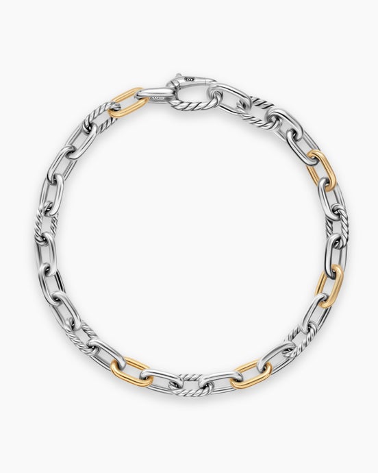 DY Madison® Chain Bracelet in Sterling Silver with 18K Yellow Gold, 6mm
