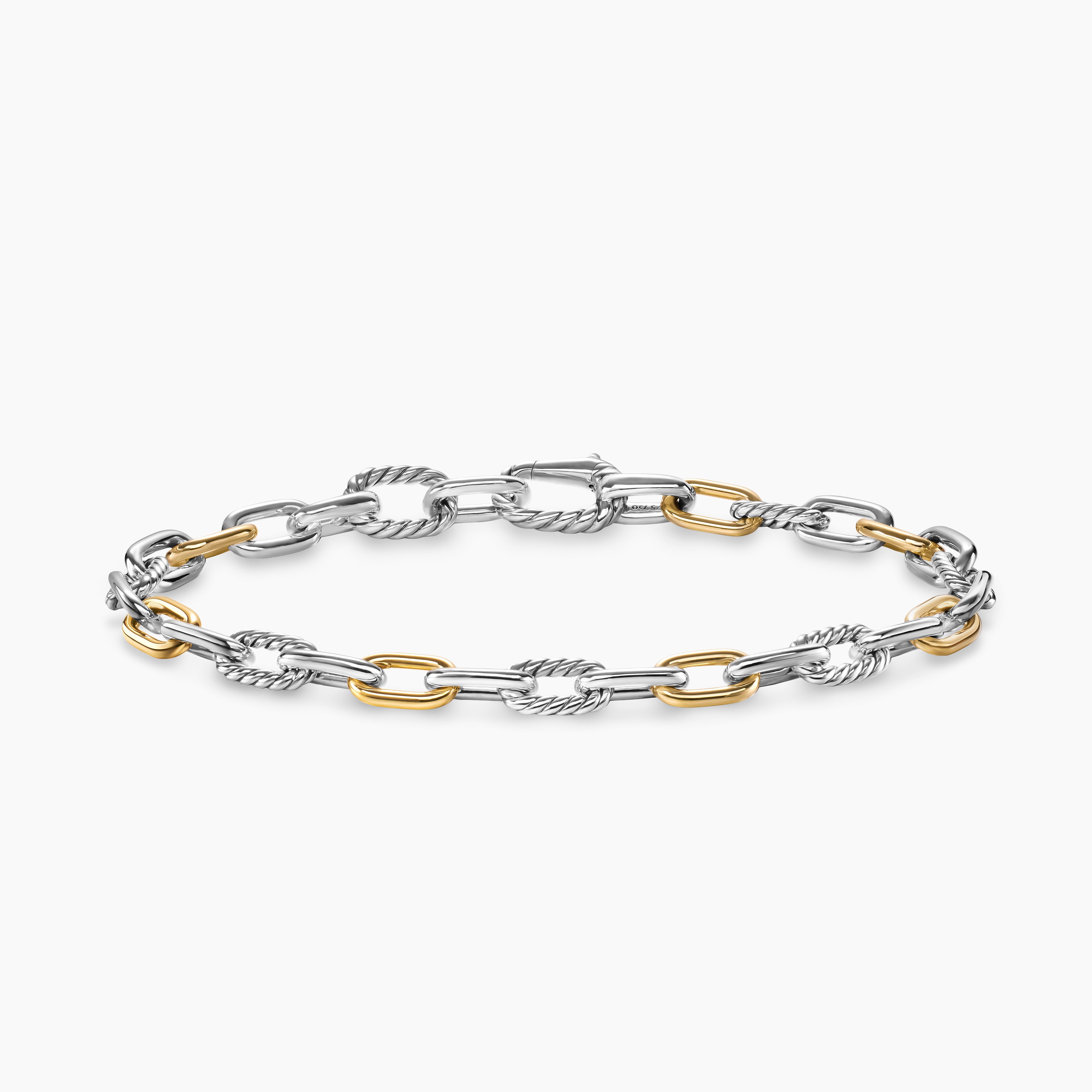 Bracelet cha&icirc;ne DY Madison&reg; en argent sterling avec or jaune 18 carats, 6 mm hommes 