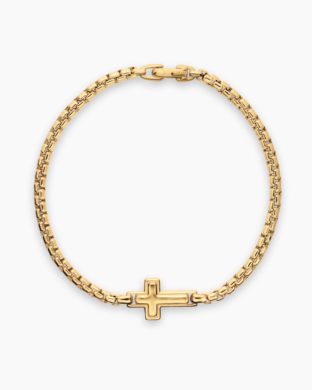 Bracelet à motif intercalé avec croix en or jaune 18 carats, 3,4 mm hommes