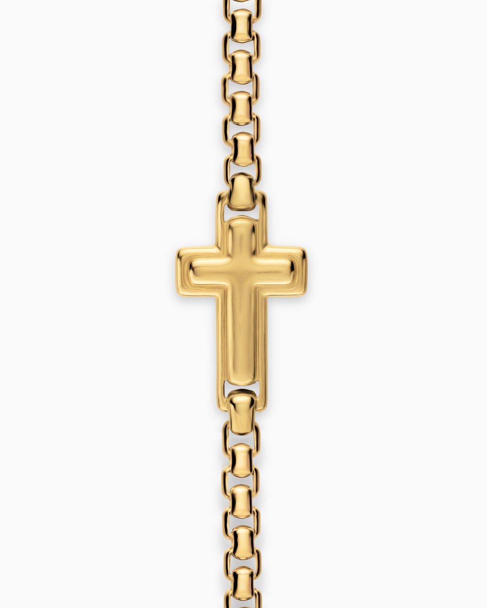 Bracelet à motif intercalé avec croix en or jaune 18 carats, 3,4 mm hommes