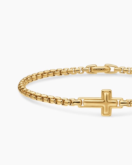 Bracelet à ornement Croix en or jaune 18 carats, 3,4 mm