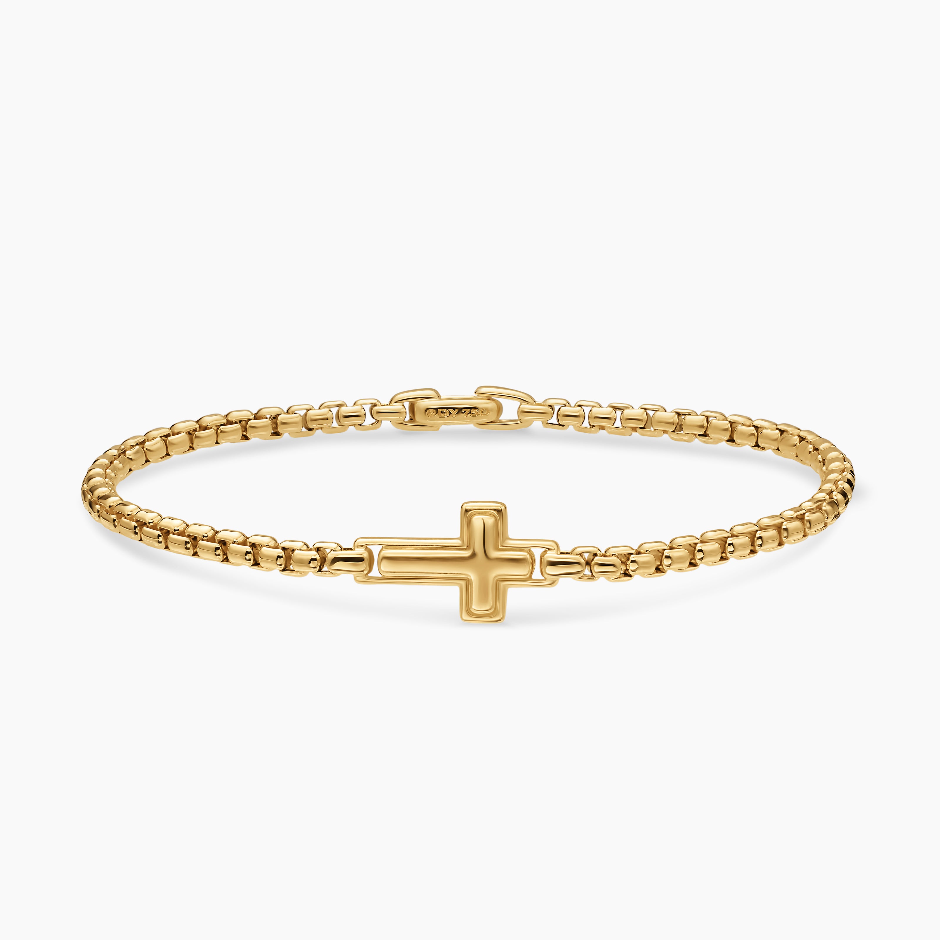 Bracelet &agrave; ornement Croix en or jaune 18 carats, 3,4 mm homme 
