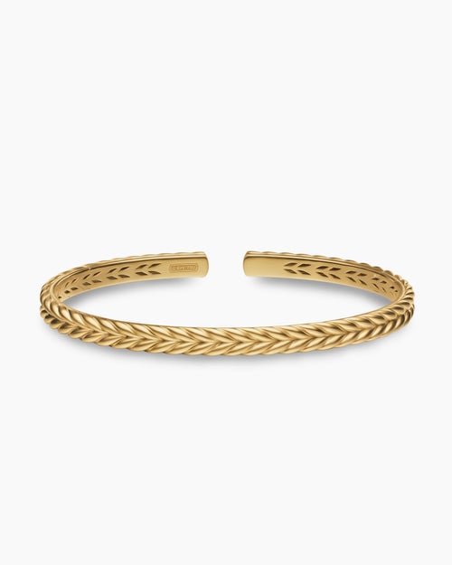 Mens Chevron Flex Bracelet in 18K Yellow Gold, 5.2mm