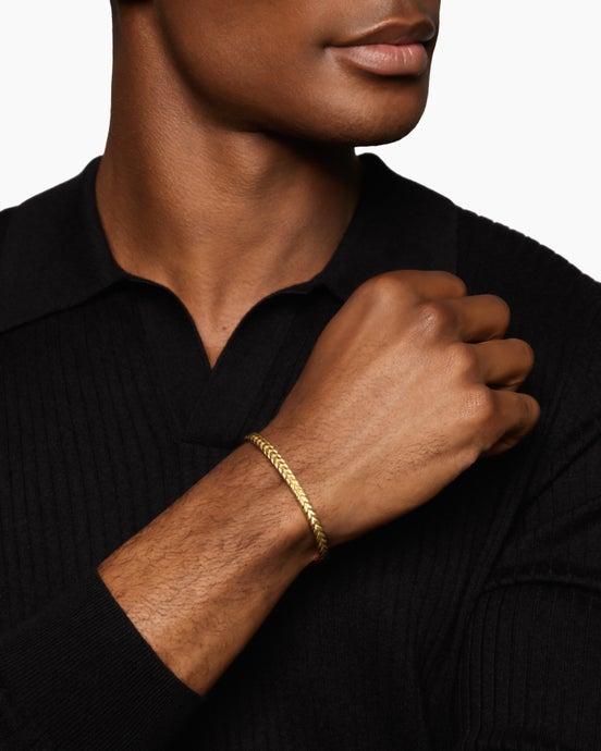Chevron Flex Bracelet in 18K Yellow Gold, 5.2mm