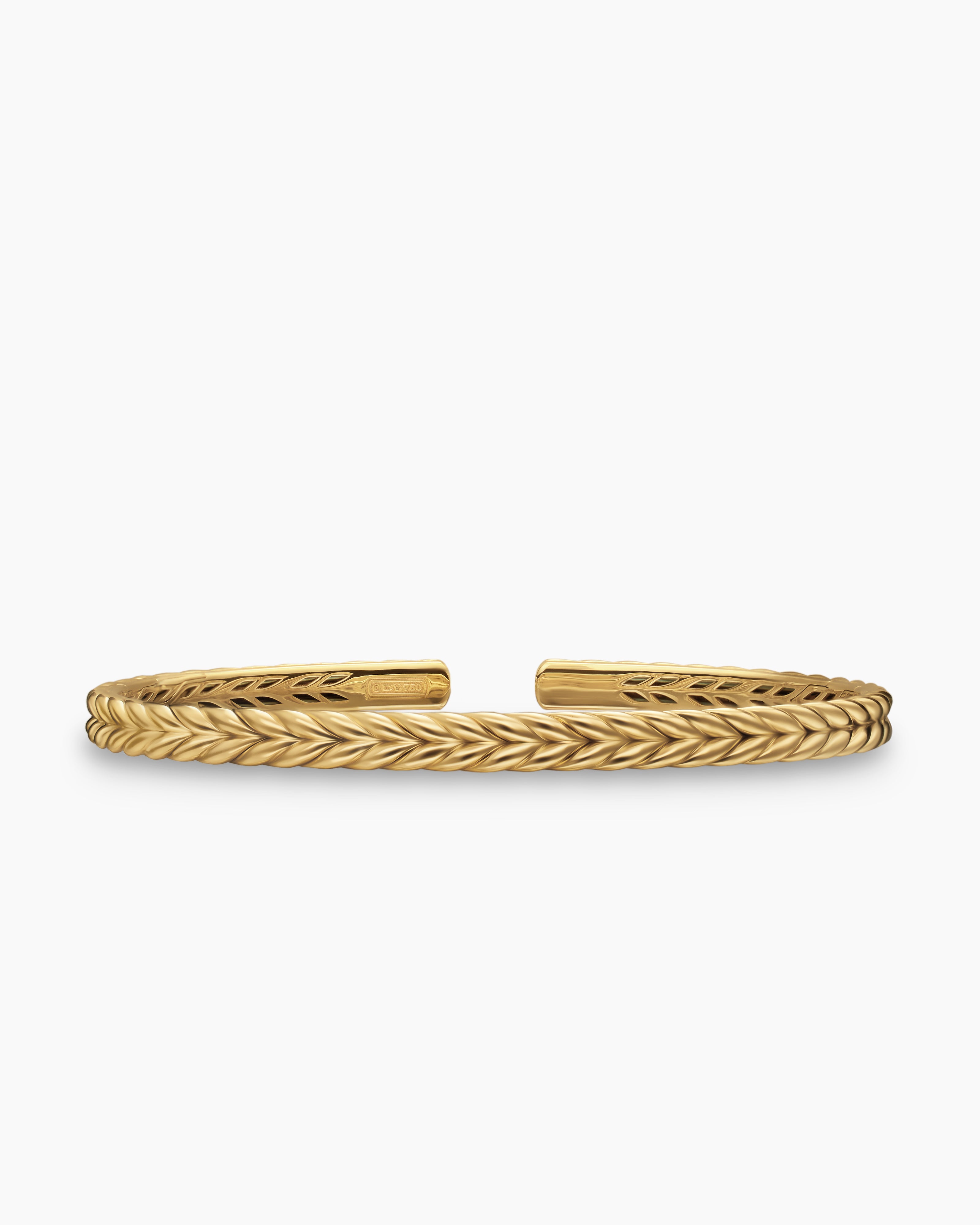 Mens Chevron Flex Bracelet in 18K Yellow Gold, 5.2mm