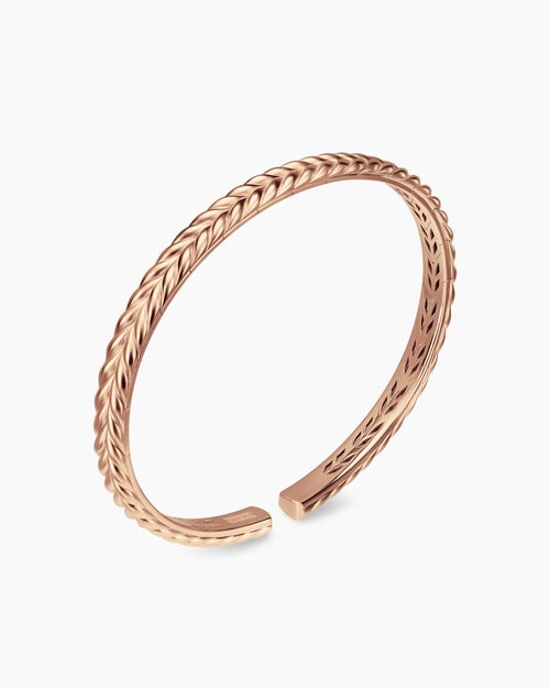 Mens Chevron Flex Bracelet in 18K Rose Gold, 5.2mm