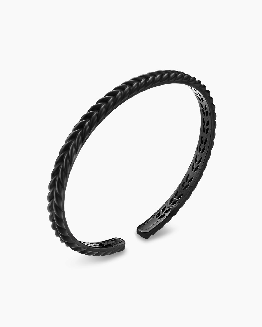 Mens Chevron Flex Bracelet in Black Titanium, 5.2mm