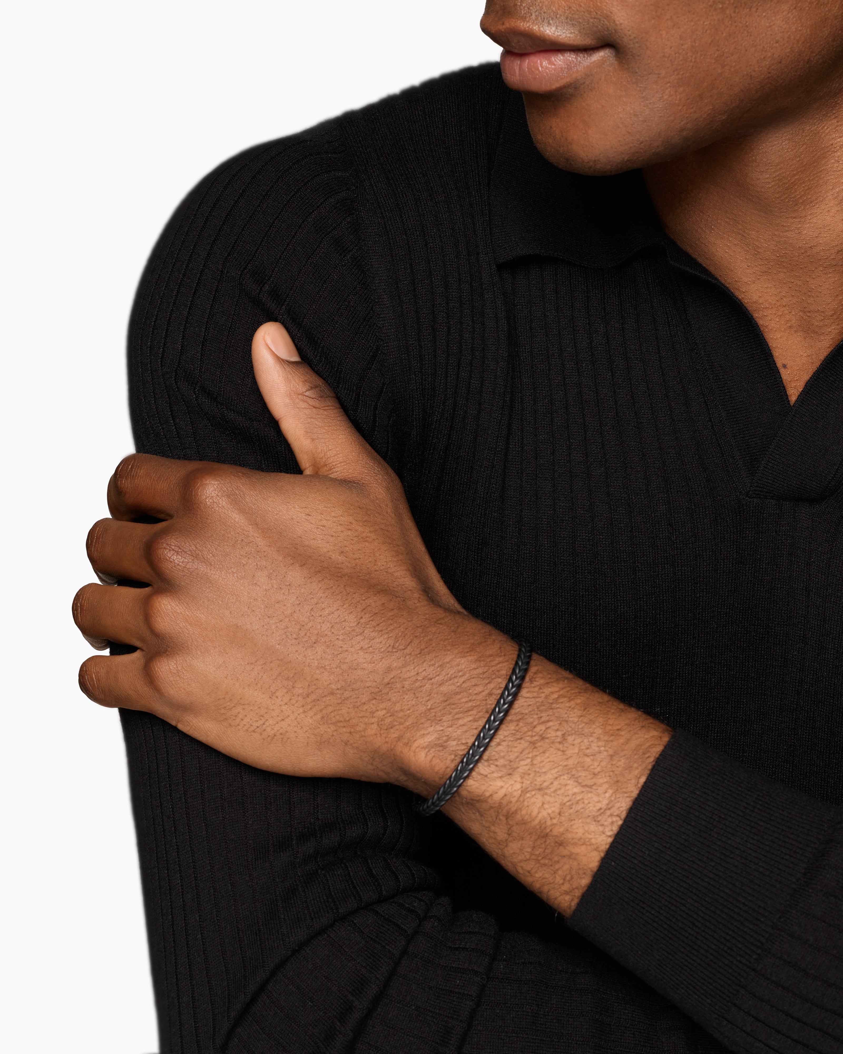 Chevron Flex Bracelet For Men in Black Titanium | David Yurman