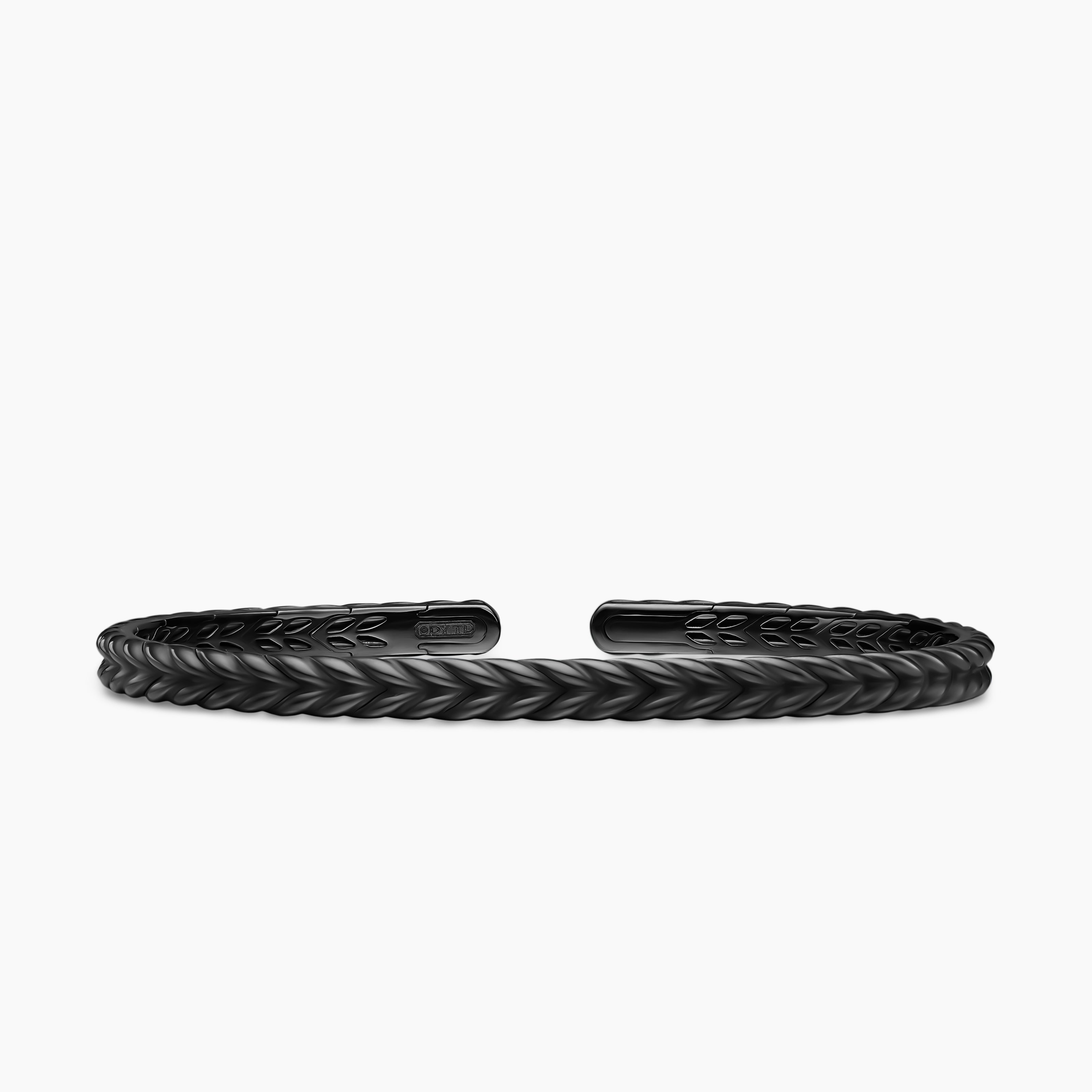 Mens Chevron Flex Bracelet in Black Titanium, 5.2mm