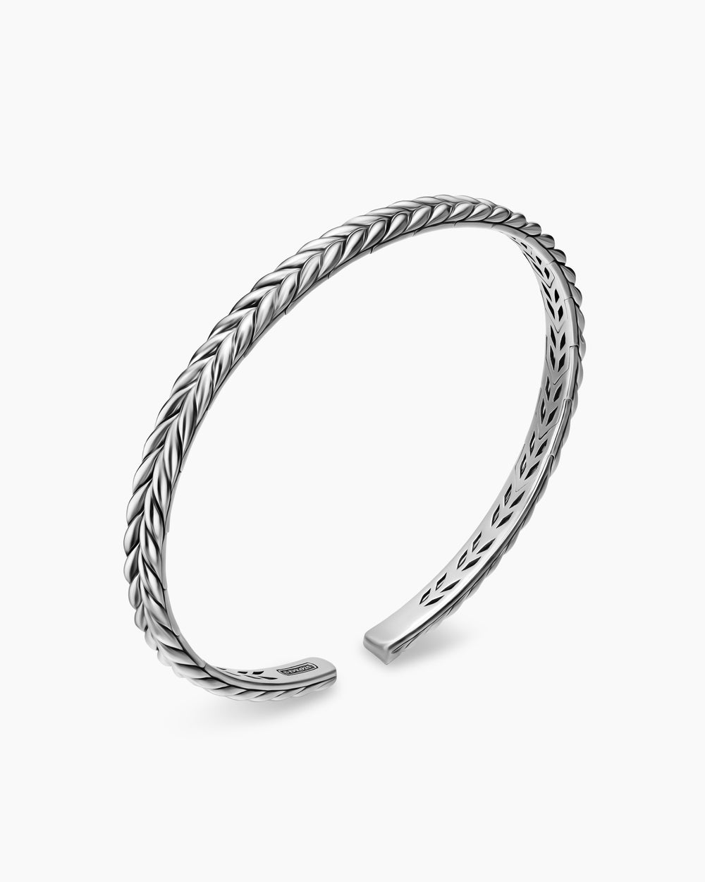 Mens Chevron Flex Bracelet in Sterling Silver, 5.2mm