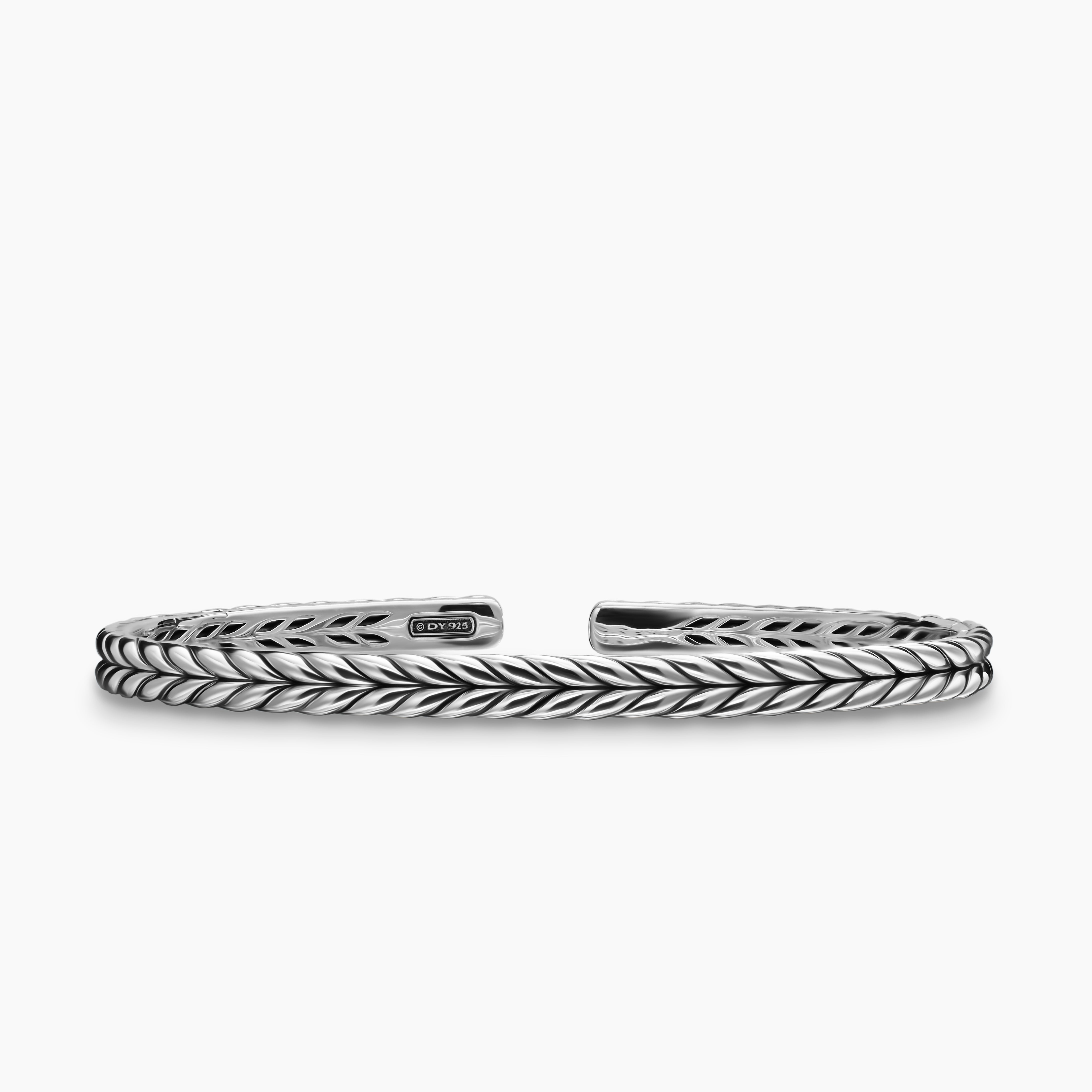 Mens Chevron Flex Bracelet in Sterling Silver, 5.2mm