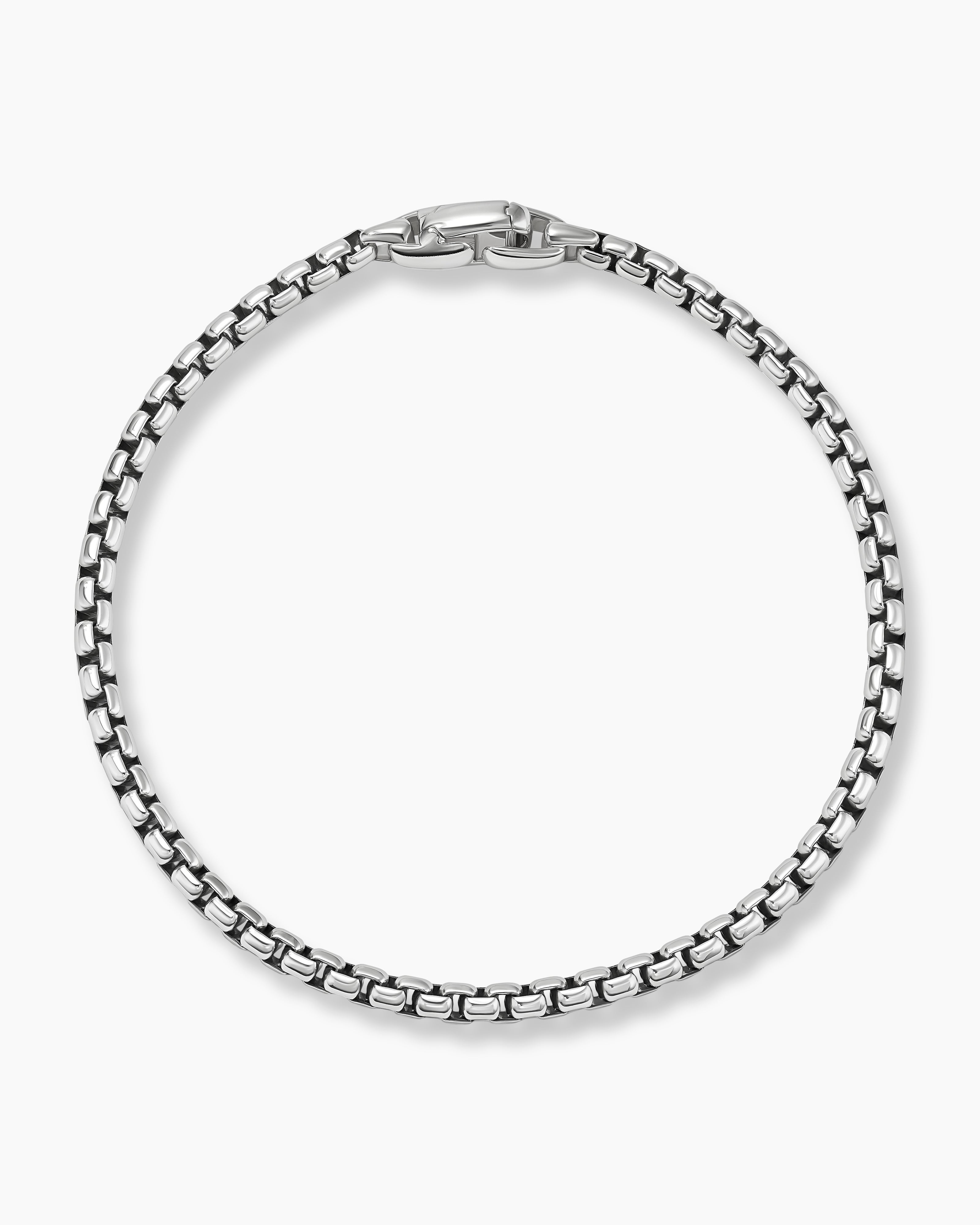 David Yurman Box Chain Sterling Silver Bracelet - Size Medium