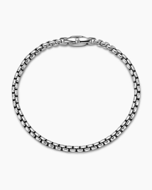 Mens Box Chain Bracelet in Sterling Silver, 3.6mm