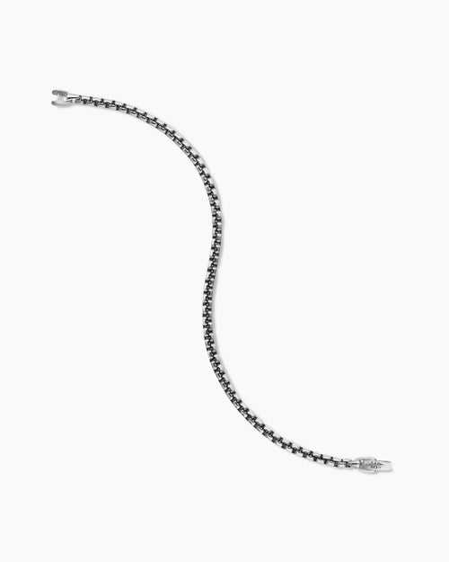 Mens Box Chain Bracelet in Sterling Silver, 3.6mm