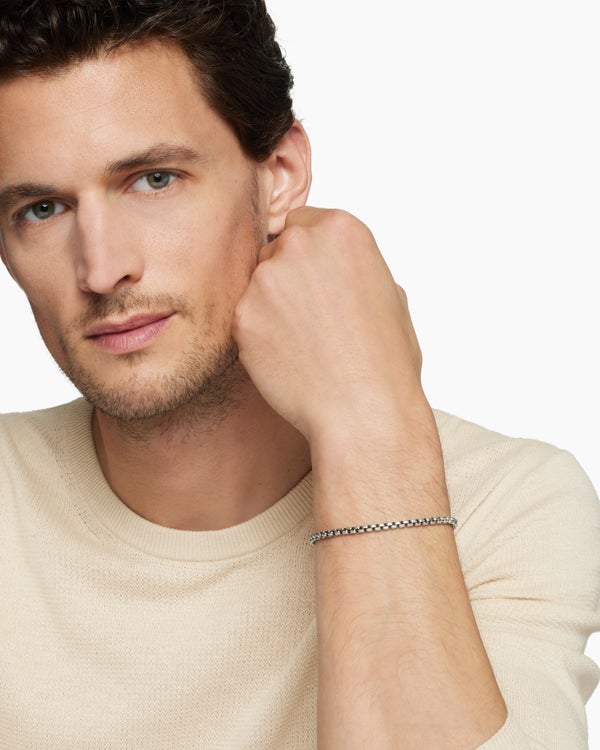 Box Chain Bracelet in Sterling Silver, 3.6mm