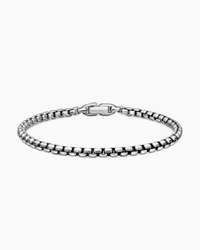 Box Chain Bracelet in Sterling Silver with Burgundy Stainless Steel, 5mm