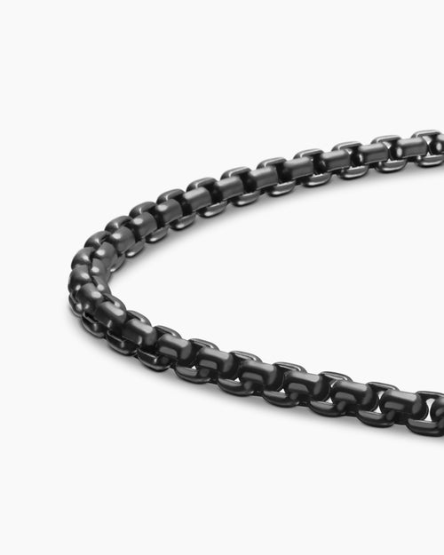 Mens Box Chain Bracelet with Stainless Steel and Sterling Silver, 2.7mm