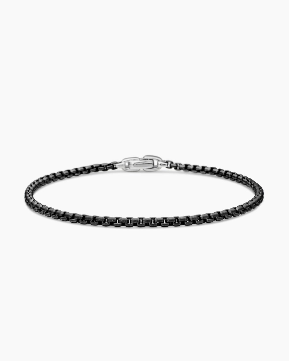 Mens Box Chain Bracelet in Stainless Steel and Sterling Silver, 2.7mm
