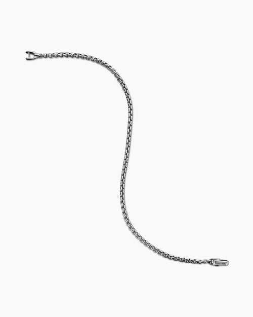 Mens Box Chain Bracelet in Sterling Silver, 2.7mm