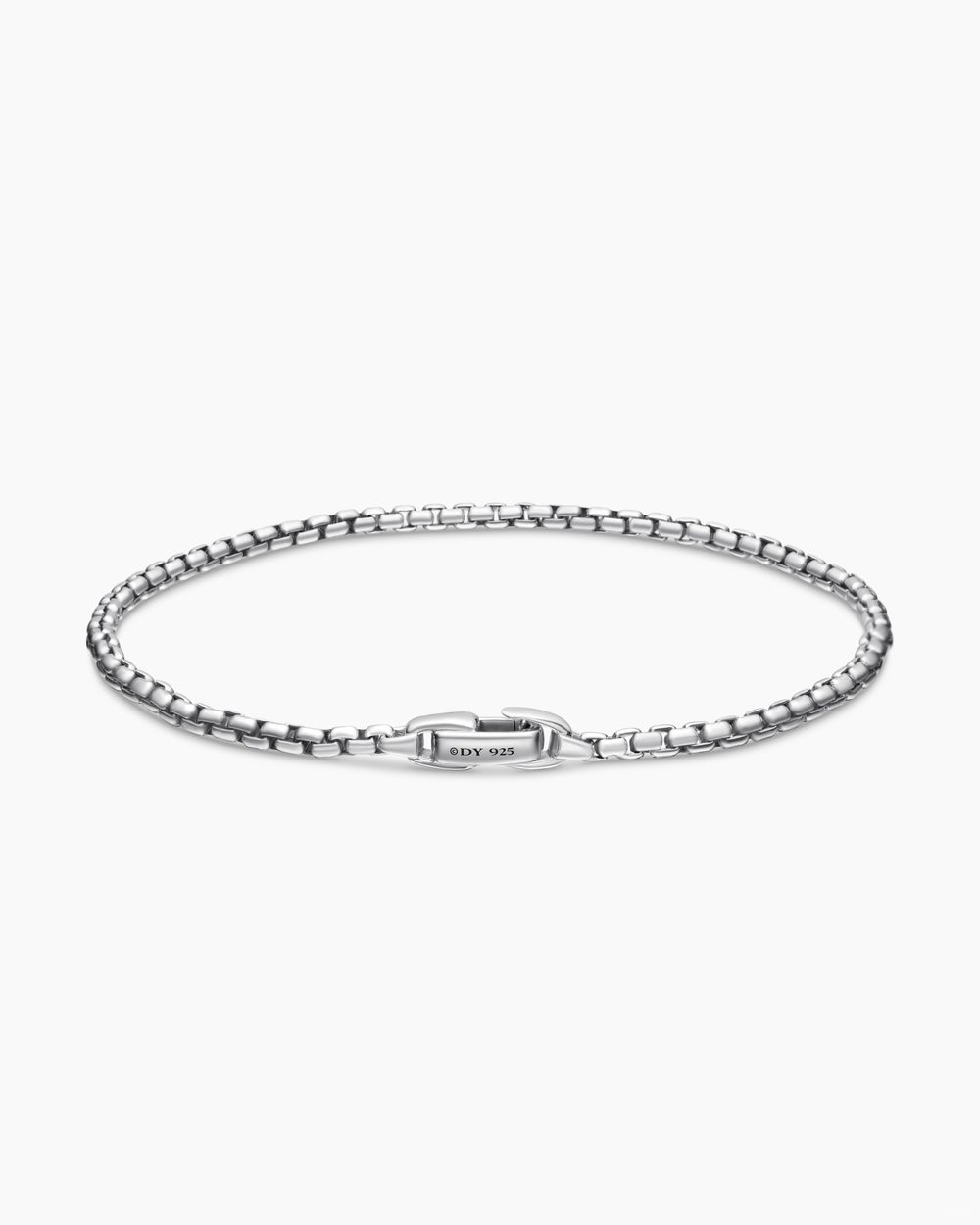 Mens Box Chain Bracelet in Sterling Silver, 2.7mm