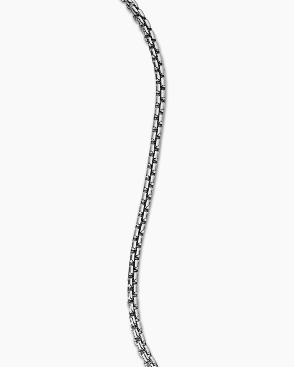 Mens Box Chain Bracelet in Sterling Silver, 2.7mm
