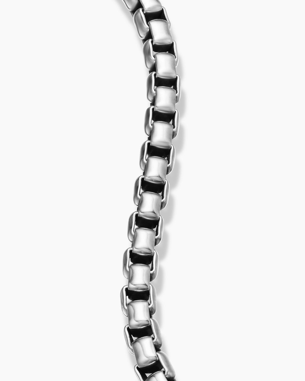 Mens Box Chain Bracelet in Sterling Silver, 5mm