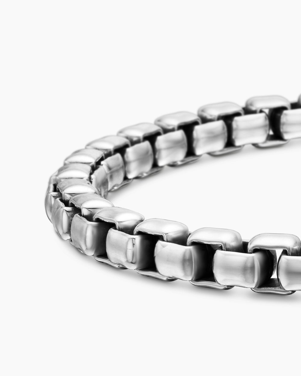 Mens Box Chain Bracelet in Sterling Silver, 5mm
