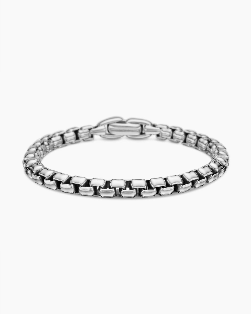 Mens Box Chain Bracelet in Sterling Silver, 5mm