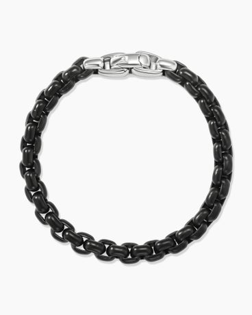 Box Chain Bracelet with Stainless Steel and Sterling Silver, 7.3mm