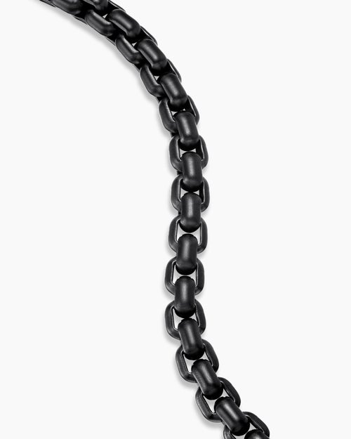 Mens Box Chain Bracelet in Stainless Steel and Sterling Silver, 7.3mm