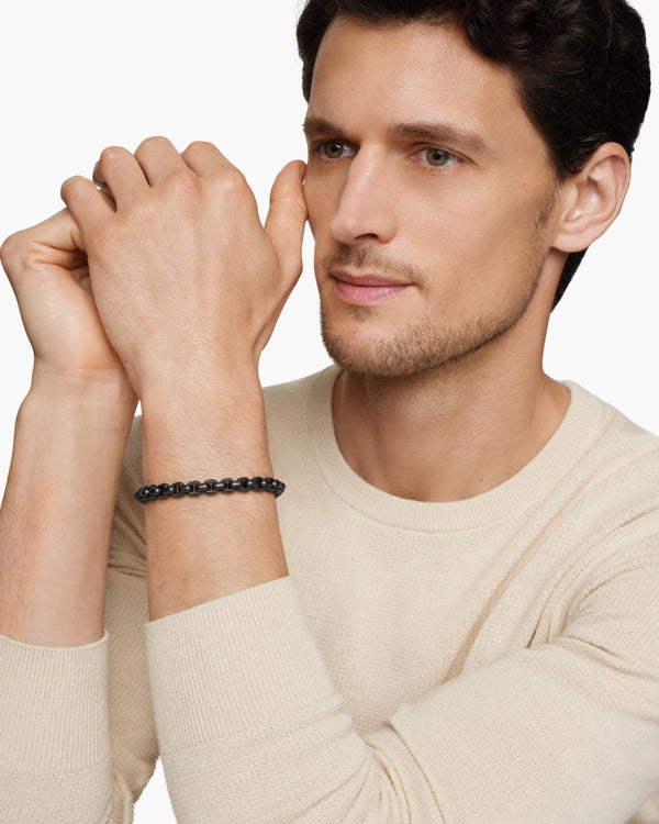 Bracelet Box Chain en acier inoxydable et argent sterling, 7,3 mm