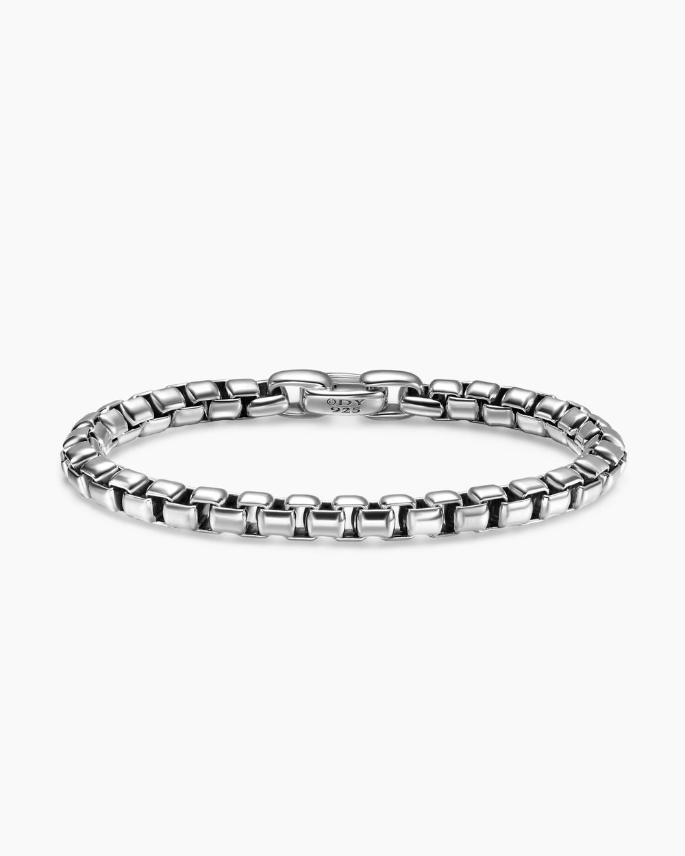 Mens Box Chain Bracelet in Sterling Silver, 7.3mm