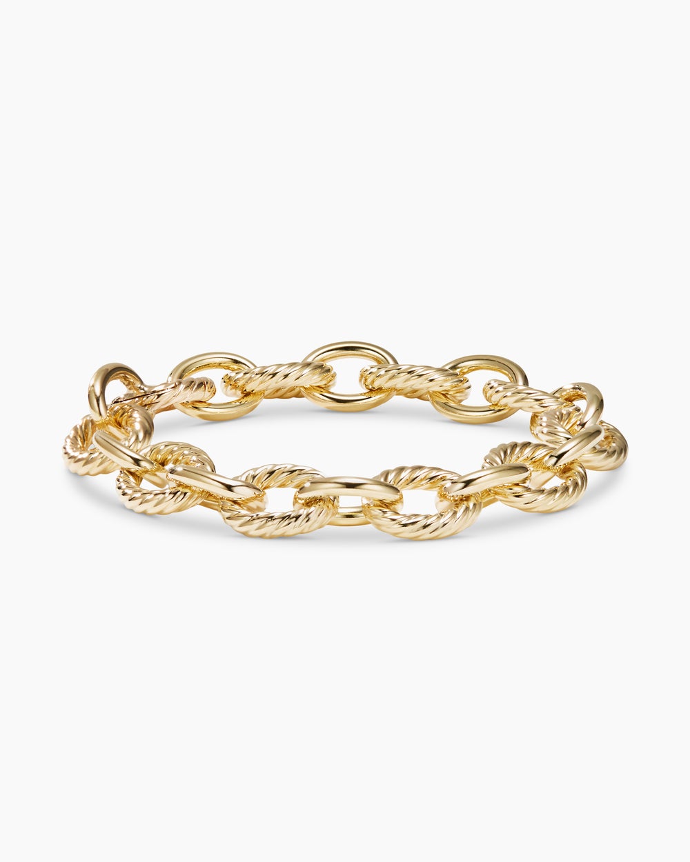 Womens Oval Link Chain Bracelet in 18ct Yellow Gold, 12mm
