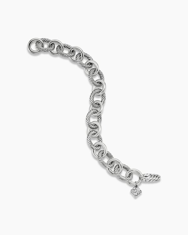 Oval Link Chain Bracelet in Sterling Silver, 12mm