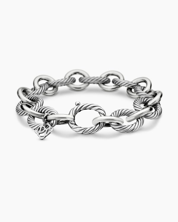 Oval Link Chain Bracelet in Sterling Silver, 12mm