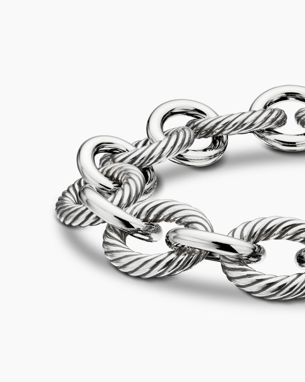 Oval Link Chain Bracelet in Sterling Silver, 12mm