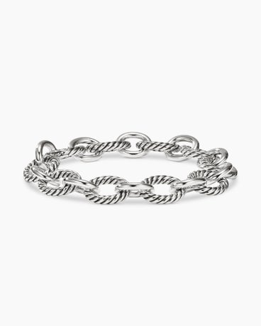 Oval Link Chain Bracelet in Sterling Silver, 12mm