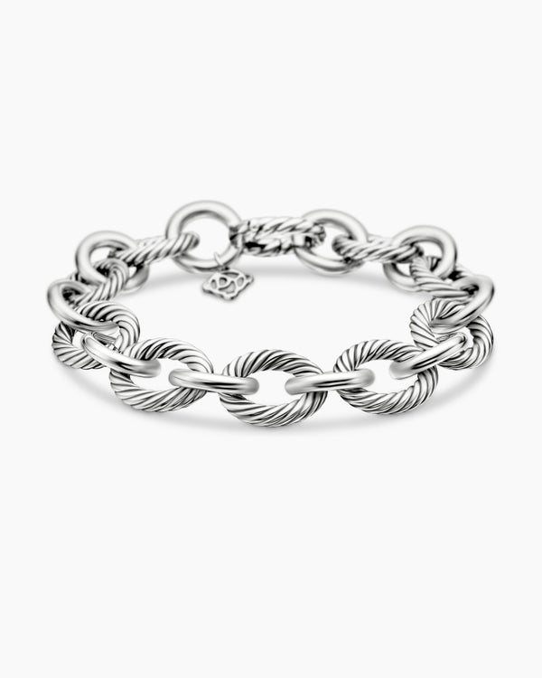 Oval Link Chain Bracelet in Sterling Silver, 12mm