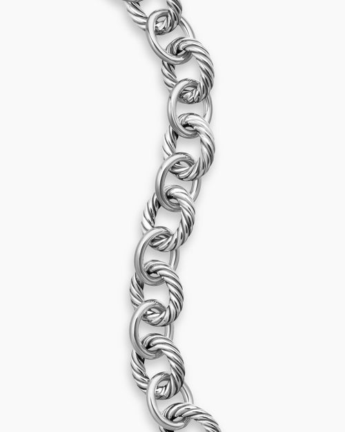 Womens Oval Link Chain Bracelet in Sterling Silver, 10mm