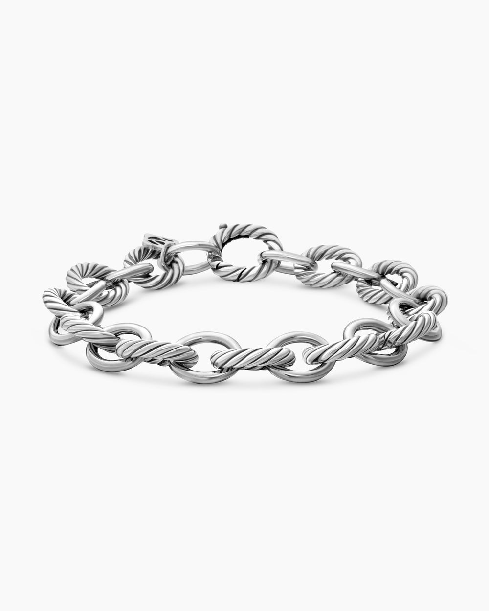 Womens Oval Link Chain Bracelet in Sterling Silver, 10mm