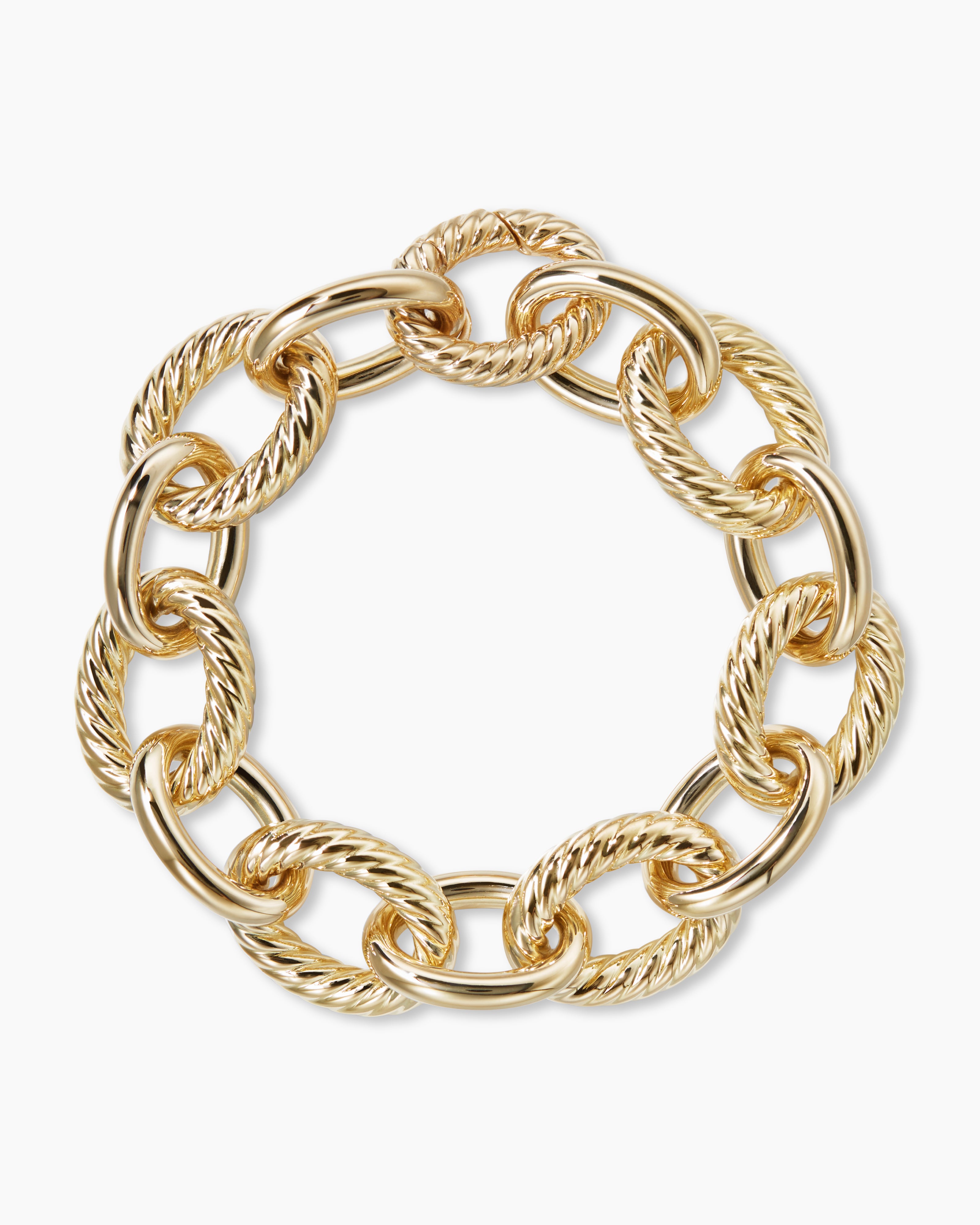 14K Gold Chain Link Bracelet, Solid Gold Bracelet, Petite Oval