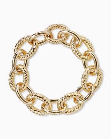 Oval Link Chain Bracelet in 18K Yellow Gold, 17mm