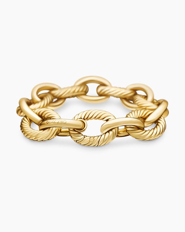 Oval Link Chain Bracelet in 18K Yellow Gold, 17mm