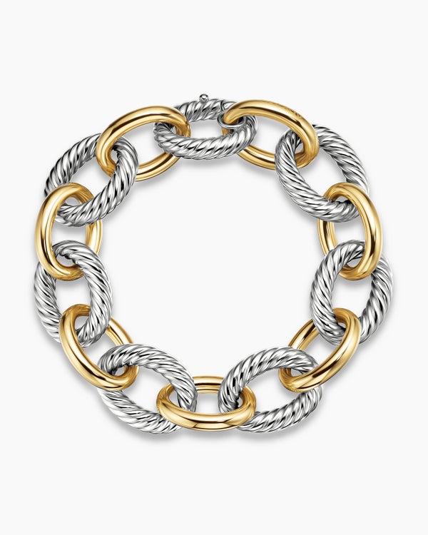 Oval Link Chain Bracelet in Sterling Silver, 17mm