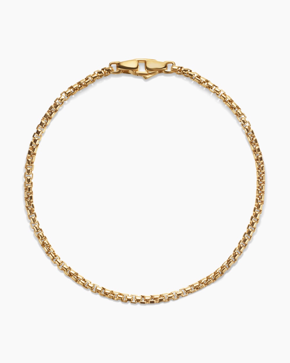 Mens Box Chain Bracelet in 18ct Yellow Gold, 2.7mm